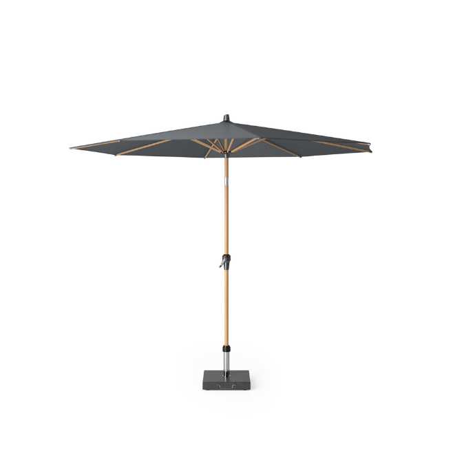  Platinum Stokparasol Riva Teak Look Ø 300 Cm Antraciet