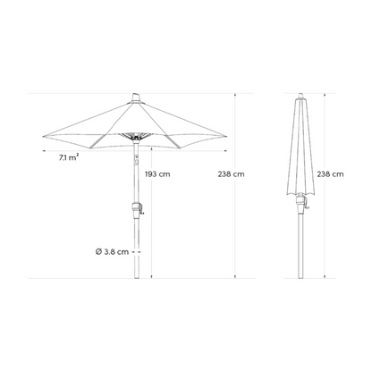  Platinum Stokparasol Riva Teak Look Ø 300 Cm Antraciet