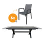  Royal Seasons ALORA Uitschuifbare Dining Set Met 6 Stoelen