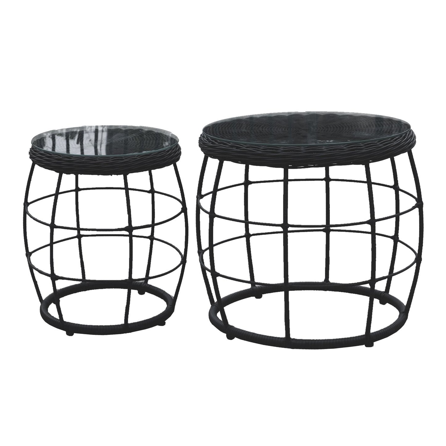  Royal Seasons COCOON Bijzettafel Zwart - Set Van 2