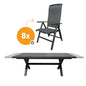  Royal Seasons LA PALMA Uitschuifbare Dining Set Met 8 Stoelen