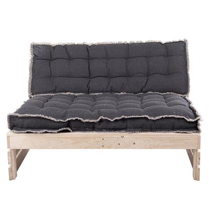  Palletkussen RAFFELED Dark Grey - 120 X 40 X 8 Cm